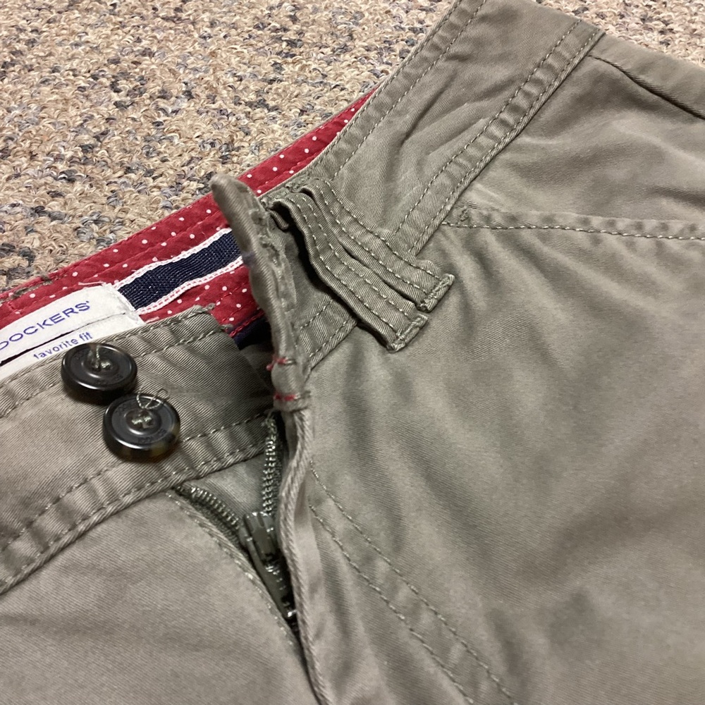 Dockers Favorite Fit Olive Army Green Twill Chino Pants * Size 4 - Picture 4 of 16